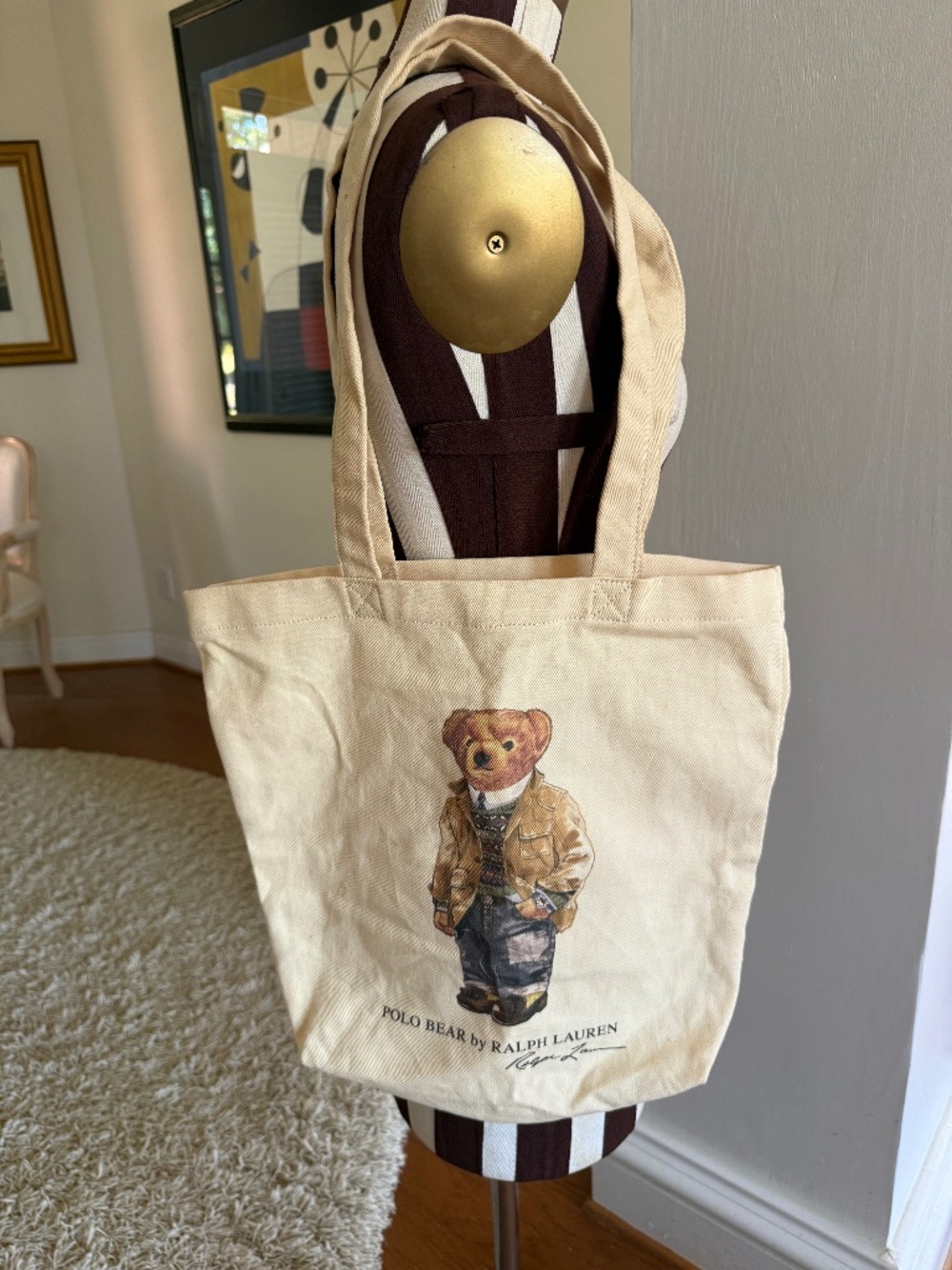 Polo Ralph Lauren Polo Bear Cotton Canvas Tote Bag Preppy Cottagecore